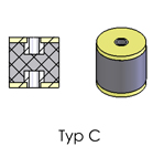 Gummimetallpuffer 100 X 55 M14 2Xinneg.