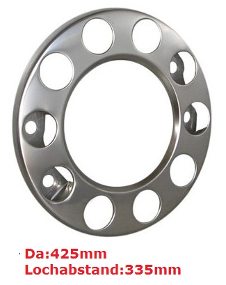 Radbolzenabdeckring 22,5&quot; 10-Loch für Alufelge 32mm