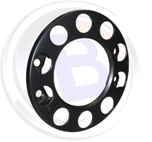 Radbolzenabdeckring  22,5&quot; / 10-Loch Lackiert Schwarz