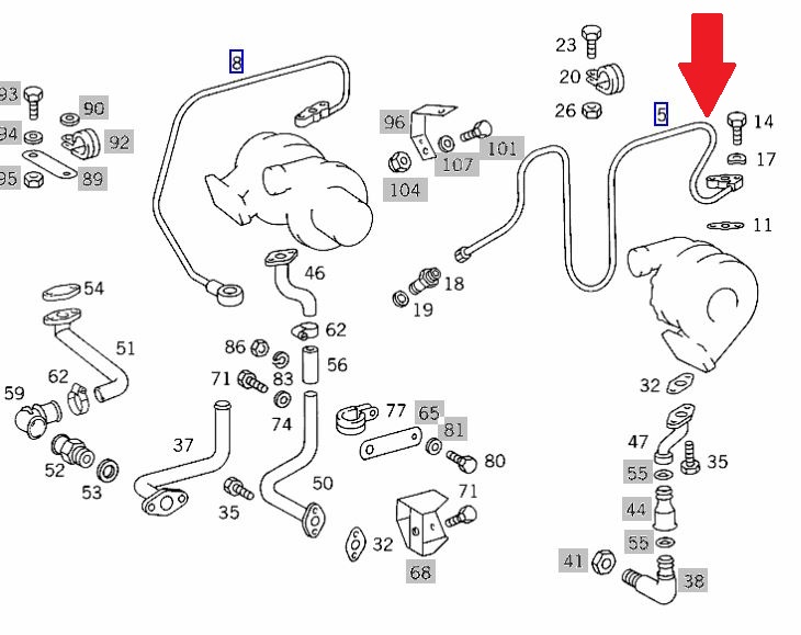 Oelleitung Beim Turbo Om 442 La