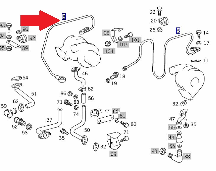 Oelleitung Beim Turbo Om 442 La