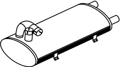 Schalldämpfer, 2X Eingang, 2X Ausgang