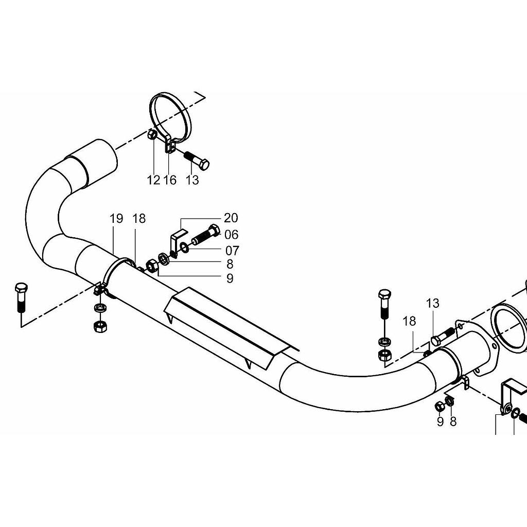 Auspuffrohr Mitte Temsa Opalin