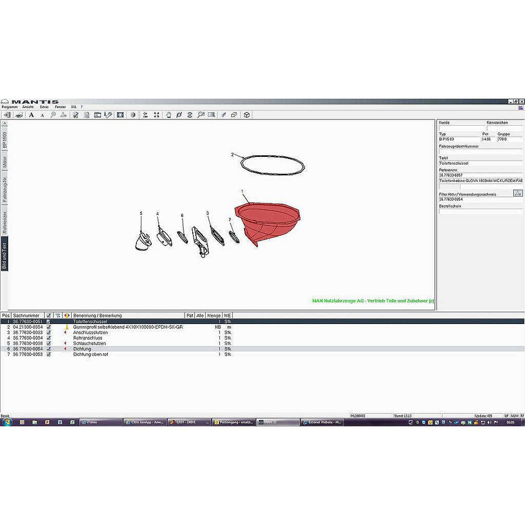 Dichtung Zu Wc-Schieber Oben Rot
