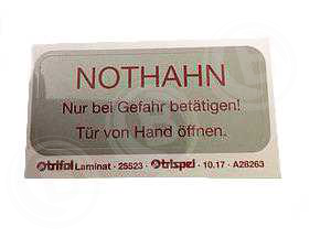 Symbol Aufkleber Nothahn 70X30/Kst-Si/Rt