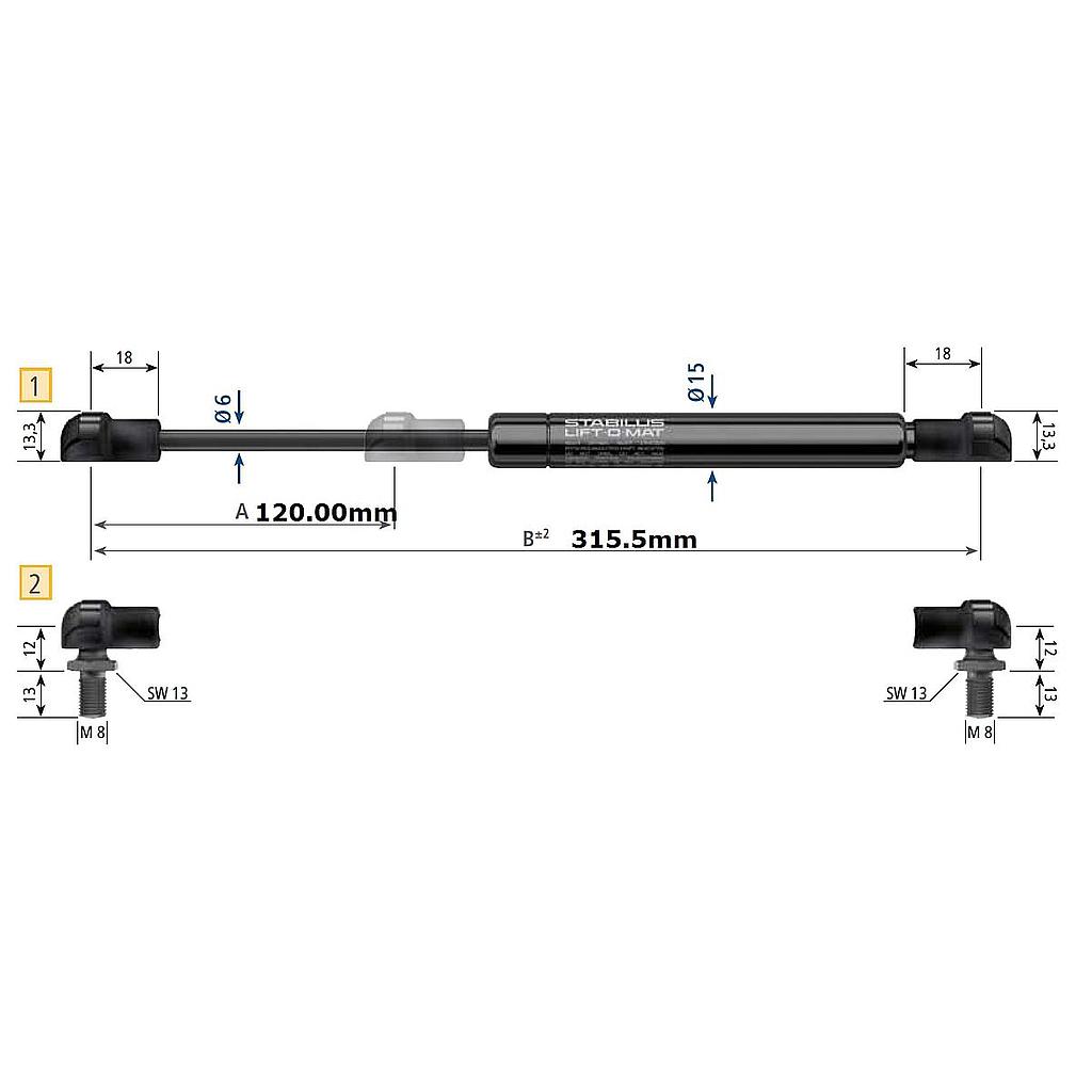 Gasfeder zu Tankklappe VDL
