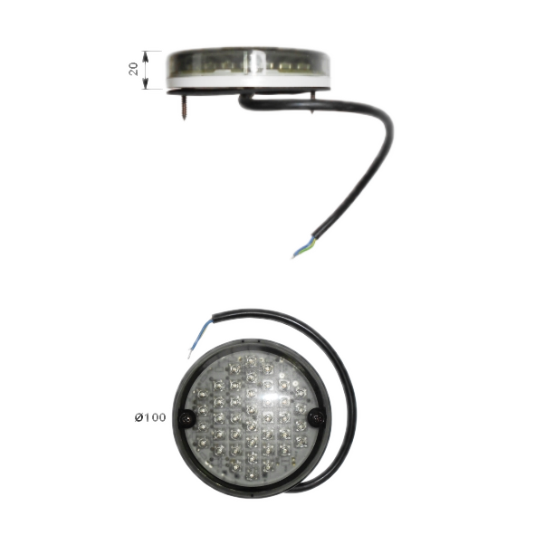 Schlussleuchte LED ¢ 100mm 12 Volt  ARCOL 