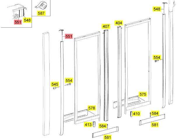 Abdichtrahmen Türe li.