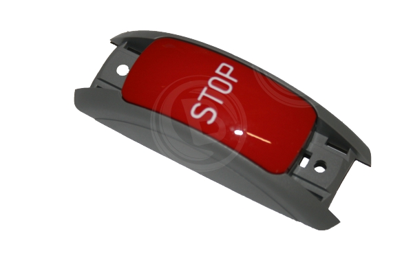 Haltewunschtaster basaltgrau Knopf rot Seitenwand