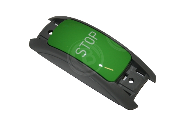 Haltewunschtaster basaltgrau Knopf grün Seitenwand