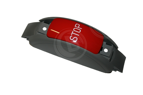 Haltewunschtaster basaltgrau Knopf rot mit Blindenschrift