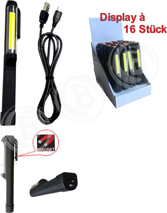 Led Mini-Leuchtstift wiederaufladbar Schwarz