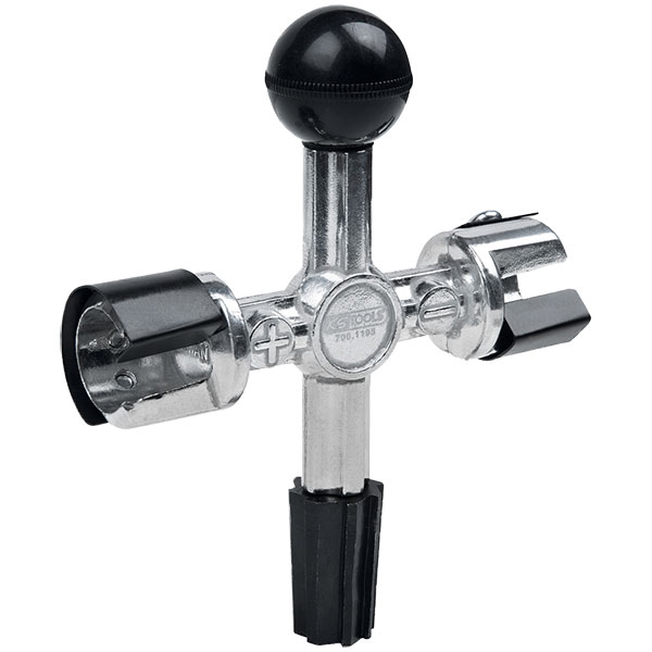 Pôle de la batterie et croix de la fraise de nettoyage des bornes