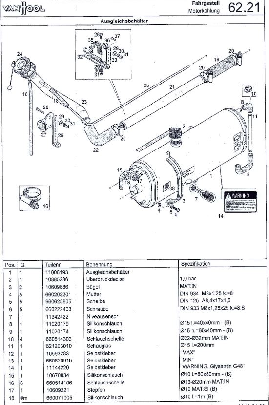 Wasserausgleichsbehälter Vanhool T 924